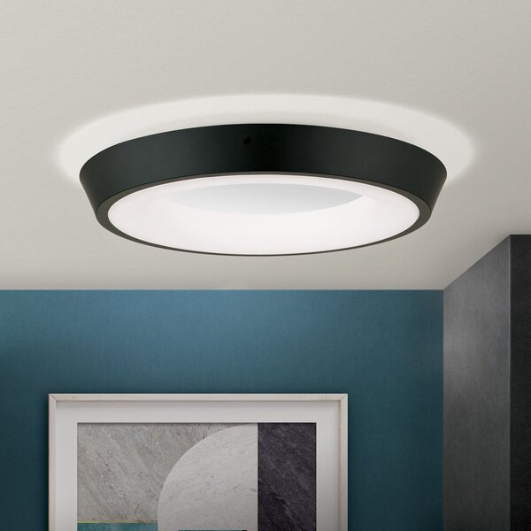 ORION Plafonieră LED Look, negru/alb, reglabil, Negru, Camera de zi / sufragerie, Metal
