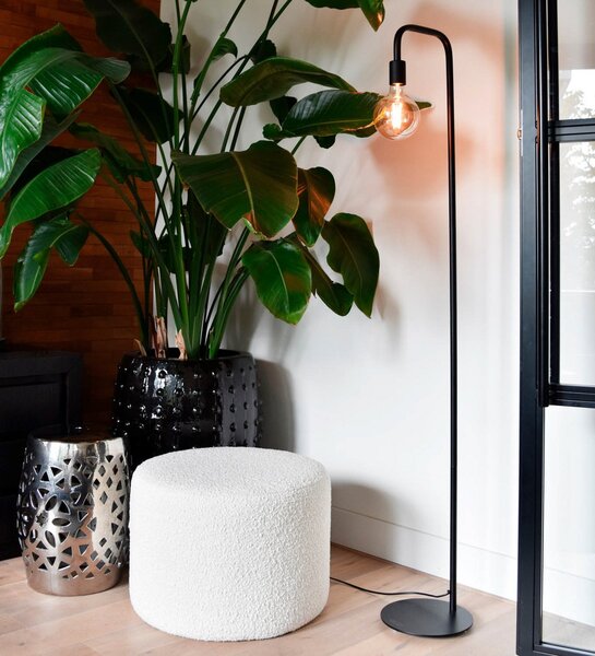 Calex U-Line lampadar, Negru, Camera de zi / sufragerie, Metal, Modern