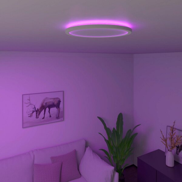 Calex Plafonieră Smart Halo LED, Ø 29,2 cm, reglabil, Alb, Camera de zi / sufragerie, Plastic, Modern