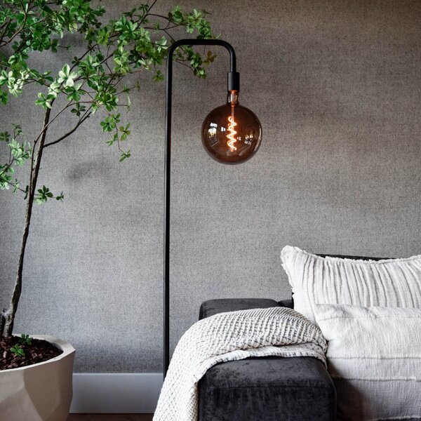 Calex U-Line lampadar, Negru, Camera de zi / sufragerie, Metal, Modern