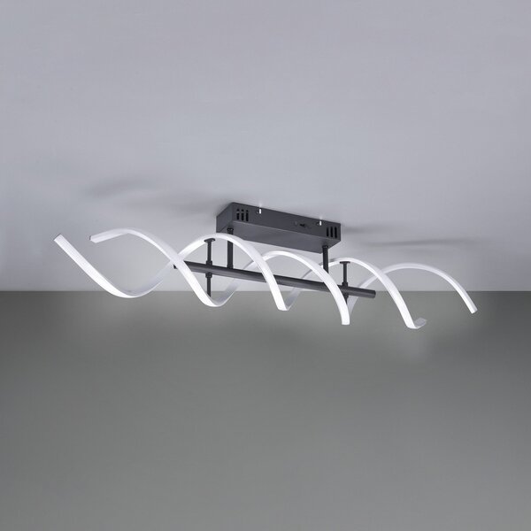 Trio Lighting Plafonieră LED Sequence, dimabilă, CCT, aluminiu, reglabil, Metalic, Camera de zi / sufragerie, Metal, Modern