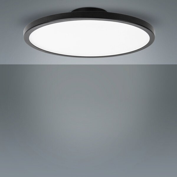 LIGHTME Plafonieră cu LED Aqua Ø 30,2cm negru, Negru, Baie, Metal, Modern
