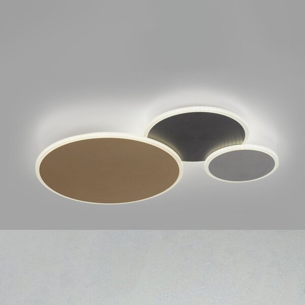 Q-Smart-Home Paul Neuhaus Q-Piato plafonieră LED 3 becuri, reglabil, Multicolor, Camera de zi / sufragerie, Metal, Modern, Plafon cu flacără multiplă