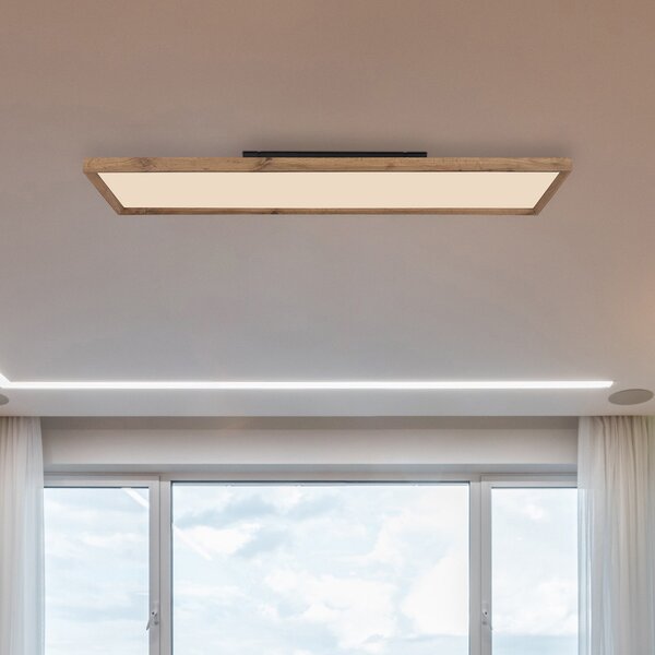 Globo Plafonieră cu LED Cenușăreasa din lemn CCT 120 x 30 cm, Lemn, Camera de zi / sufragerie, Lemn