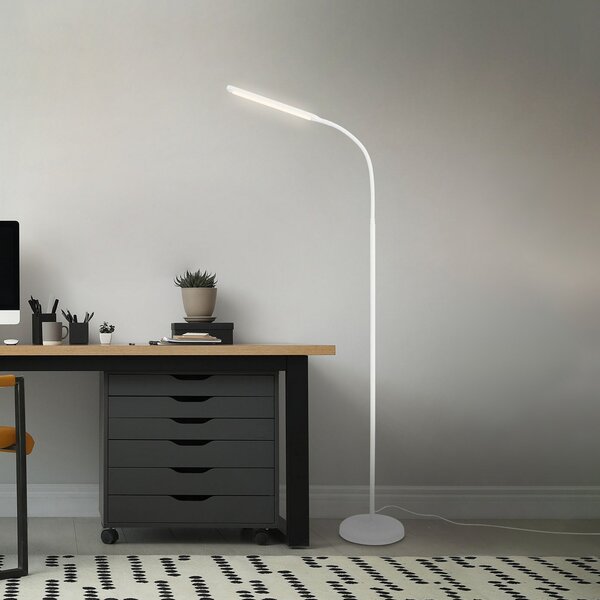 Briloner Pivaz lampadar LED reglabil dimmer tactil alb,, Alb, Camera de zi / sufragerie, Metal, Modern