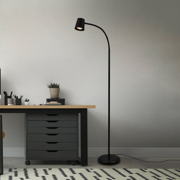 Briloner Skriva lampadar, reglabil, GU10, negru, Negru, Camera de zi / sufragerie, Metal, Modern