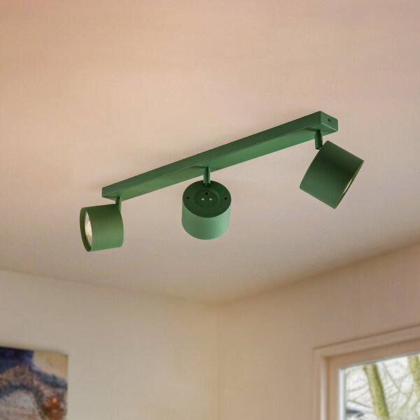 Argon Spot de tavan Chloe reglabil cu 3 becuri, verde,, Verde, Camera de zi / sufragerie, Metal, Modern
