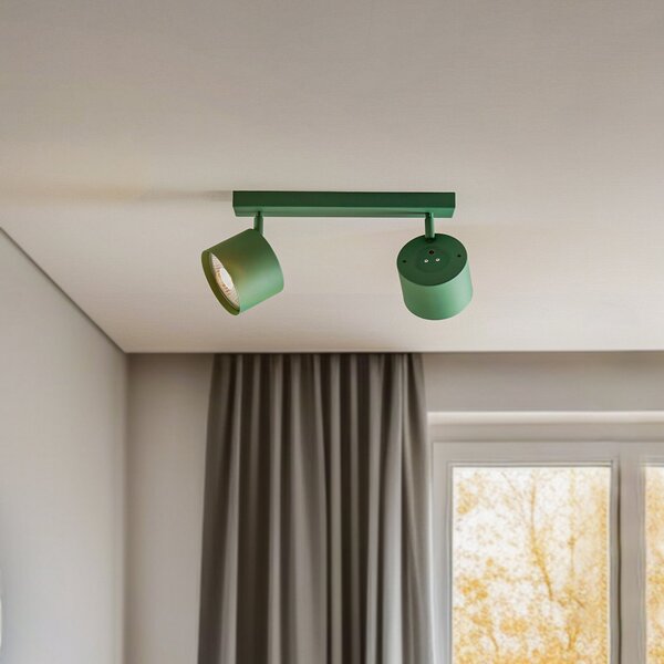 Argon Spot de tavan Chloe reglabil cu 2 becuri, verde,, Verde, Camera de zi / sufragerie, Metal, Modern