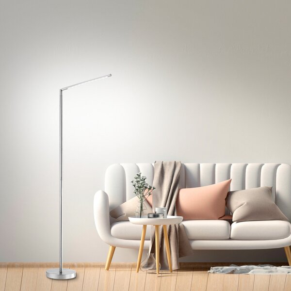 JUST LIGHT. GmbH Lampă de podea cu LED Dawda variator, oțel, reglabil, Metalic, Camera de zi / sufragerie, Metal, Modern, Proiector vertical