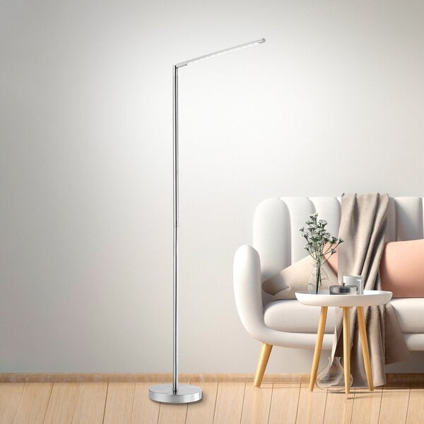 JUST LIGHT. GmbH Lampă de podea cu LED Dawda variator, oțel, reglabil, Metalic, Camera de zi / sufragerie, Metal, Modern, Proiector vertical