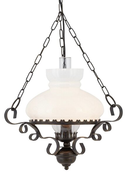 Searchlight Oil Lantern- lampă suspendată cu șarm antic, reglabil, Negru, Camera de zi / sufragerie, Metal, Antichitate