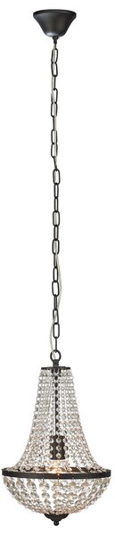 Markslöjd Candelabru Gränsö, negru, IP20, Ø 30 cm, reglabil, Transparent, Camera de zi / sufragerie, Cristal