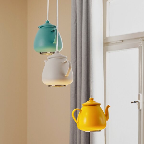 Argon Lampă suspendată Jasse Cana de cafea 3 becuri multicolore, reglabil, Camera de zi / sufragerie, Metal, Modern
