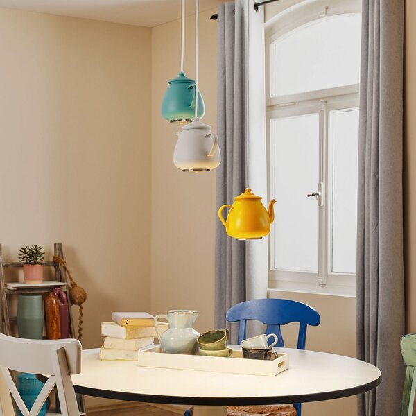 Argon Lampă suspendată Jasse Cana de cafea 3 becuri multicolore, reglabil, Camera de zi / sufragerie, Metal, Modern