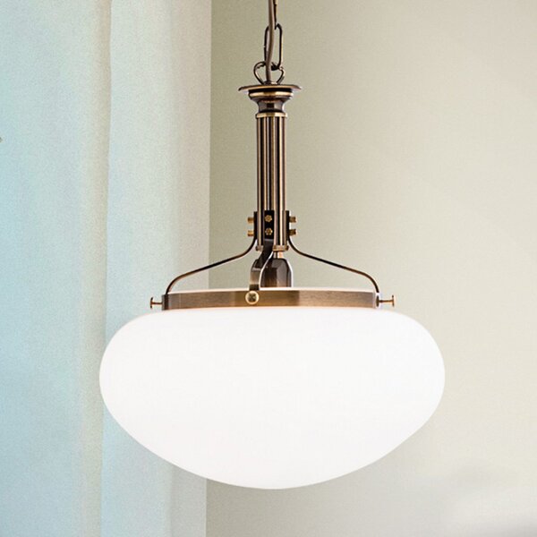 ORION Lampă suspendată Delia pe alamă antic 1 bec, reglabil, Bronz / Alamă Veche, Camera de zi / sufragerie, Metal, Antichitate