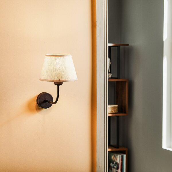 TK Lighting Aplică de perete Chicago cu abajur din in, reglabil, Bej, Camera de zi / sufragerie, Țesătură / Textil