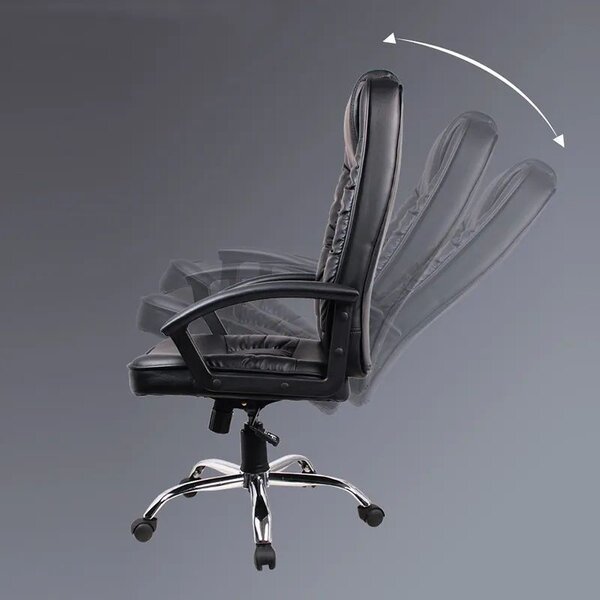 Scaun ergonomic directorial, inaltime reglabila 108-118 cm, sarcina maxima 150 kg, piele ecologica, negru