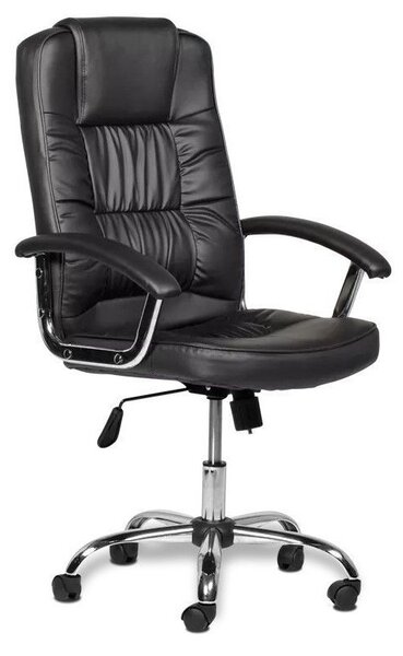 Scaun ergonomic directorial, inaltime reglabila 108-118 cm, sarcina maxima 150 kg, piele ecologica, negru