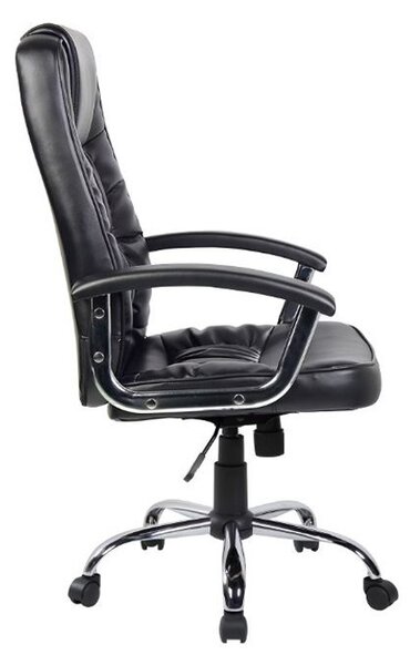 Scaun ergonomic directorial, inaltime reglabila 108-118 cm, sarcina maxima 150 kg, piele ecologica, negru