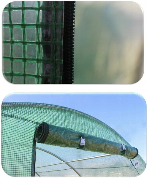 Sera solar tip tunel 8x3x2 m, cadru metalic, folie PE cu filtru UV4, 10 ferestre