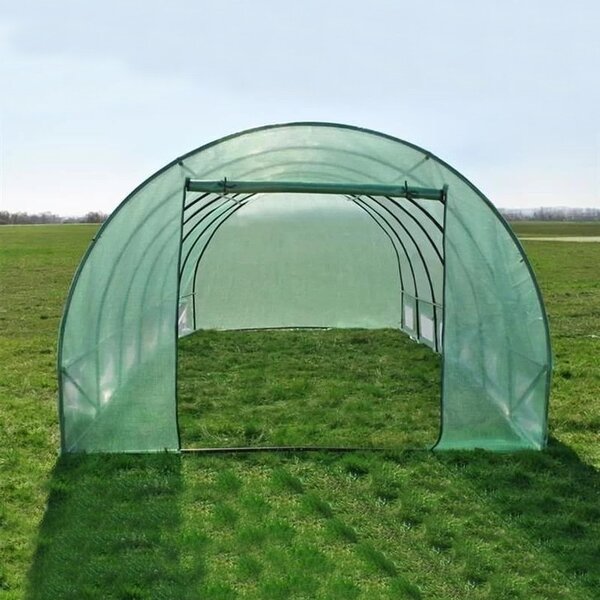 Sera solar tip tunel 8x3x2 m, cadru metalic, folie PE cu filtru UV4, 10 ferestre