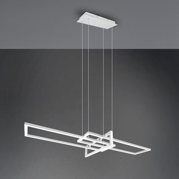 Trio Lighting Lampă suspendată LED Salinas, 4.000 K, alb mat, reglabil, Alb, Camera de zi / sufragerie, Metal, Modern
