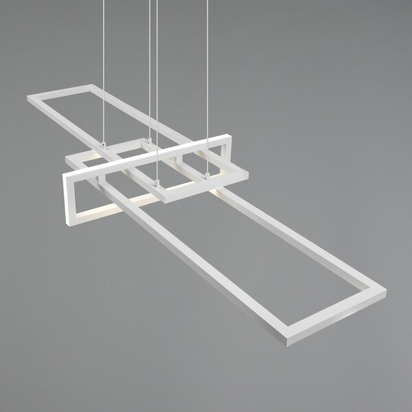Trio Lighting Lampă suspendată LED Salinas, 4.000 K, alb mat, reglabil, Alb, Camera de zi / sufragerie, Metal, Modern
