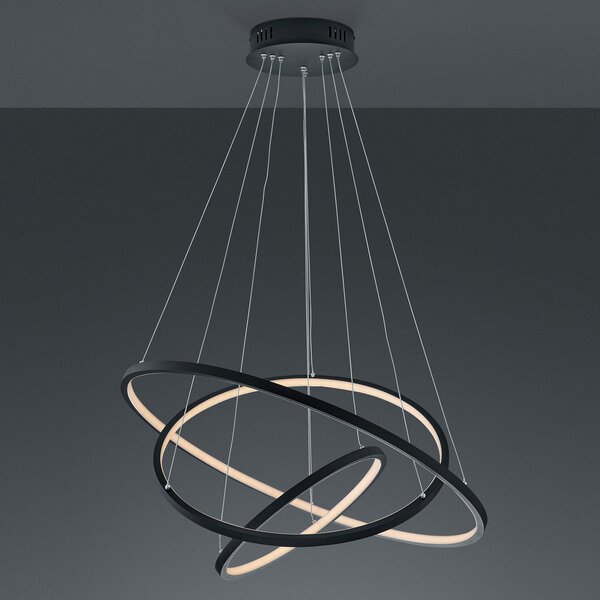 Trio Lighting WiZ Aaron lampă suspendată LED smart antracit, reglabil, Negru, Camera de zi / sufragerie, Metal, Modern