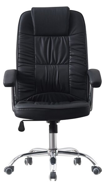 Scaun ergonomic directorial, inaltime reglabila 108-118 cm, sarcina maxima 150 kg, piele ecologica, negru