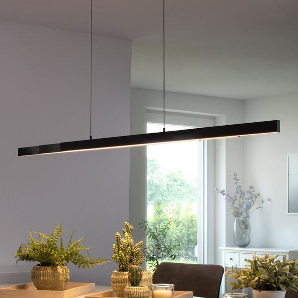 Q-Smart-Home Paul Neuhaus Q-ARIAN lampă pendul LED, antracit, reglabil, Negru, Camera de zi / sufragerie, Metal, Modern