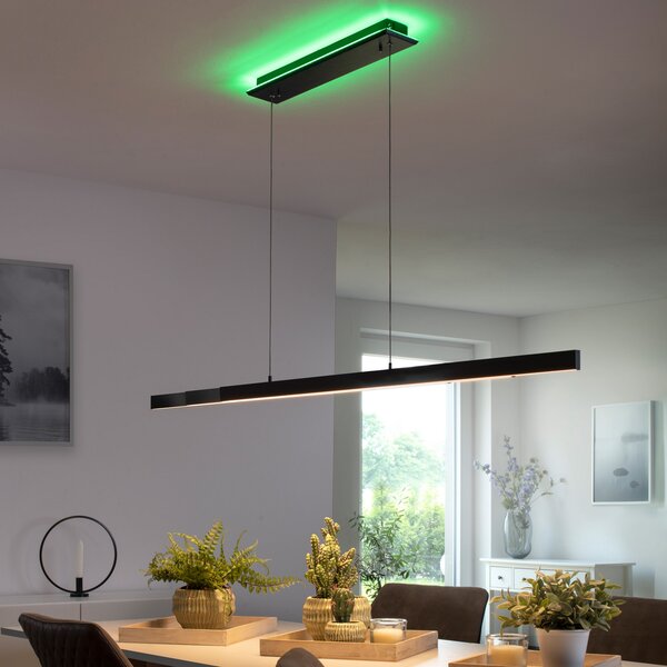 Q-Smart-Home Paul Neuhaus Q-ARIAN lampă pendul LED, antracit, reglabil, Negru, Camera de zi / sufragerie, Metal, Modern