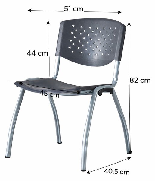 Scaun terasa, bucatarie, spatar si sezut PP, model perforat, inaltime 82 cm