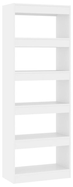 Bibliotecă/Separator cameră, alb, 60x30x166 cm, PAL
