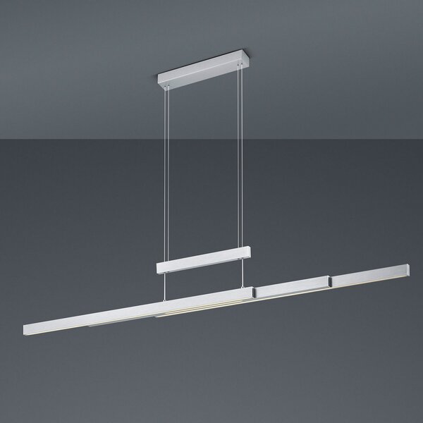Trio Lighting Lampă suspendată LED Trajan, 2.700-5.000K, nichel mat, reglabil, Gri, Camera de zi / sufragerie, Metal, Modern
