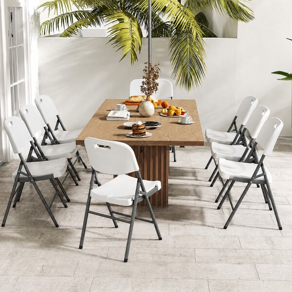Scaun pliabil pentru gradina, camping, catering, cadru metalic, 120 kg, 46x53x87 cm