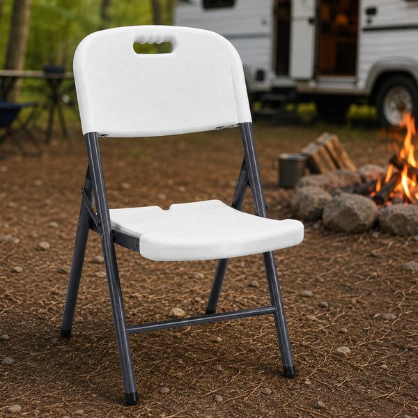 Scaun pliabil pentru gradina, camping, catering, cadru metalic, 120 kg, 46x53x87 cm