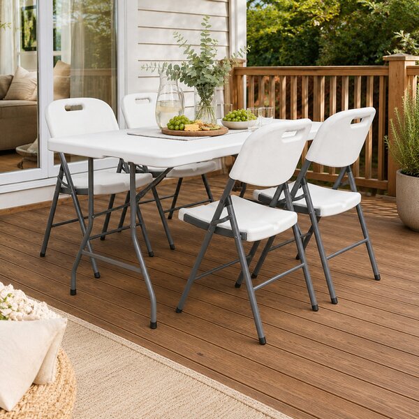 Scaun pliabil pentru gradina, camping, catering, cadru metalic, 120 kg, 46x53x87 cm