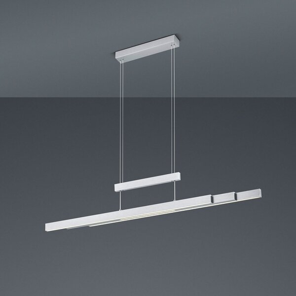 Trio Lighting Lampă suspendată LED Trajan, 2.700-5.000K, nichel mat, reglabil, Gri, Camera de zi / sufragerie, Metal, Modern