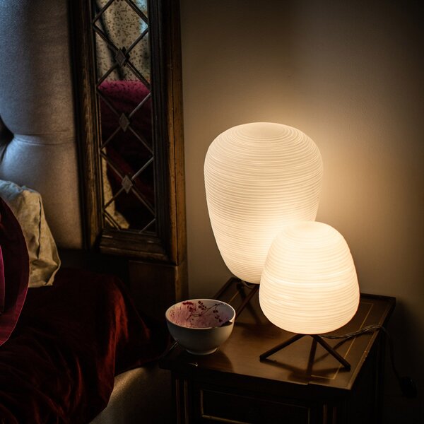 Foscarini Rituals 1 lampă de masă din sticlă cu dimabil, reglabil, Alb, Camera de zi / sufragerie, Sticlă, Design