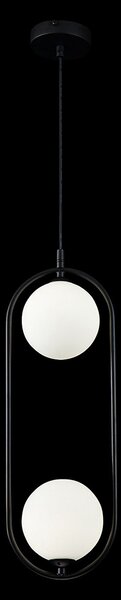 Maytoni Ring lampă suspendată 2 becuri negru/alb, reglabil, Negru, Camera de zi / sufragerie, Metal, Modern, glob