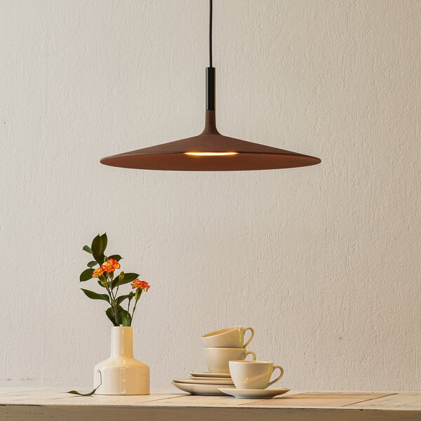 Foscarini Lampă suspendată LED Aplomb Large, maro, reglabil, Maro / Rugină, Bucătărie, Beton, Design