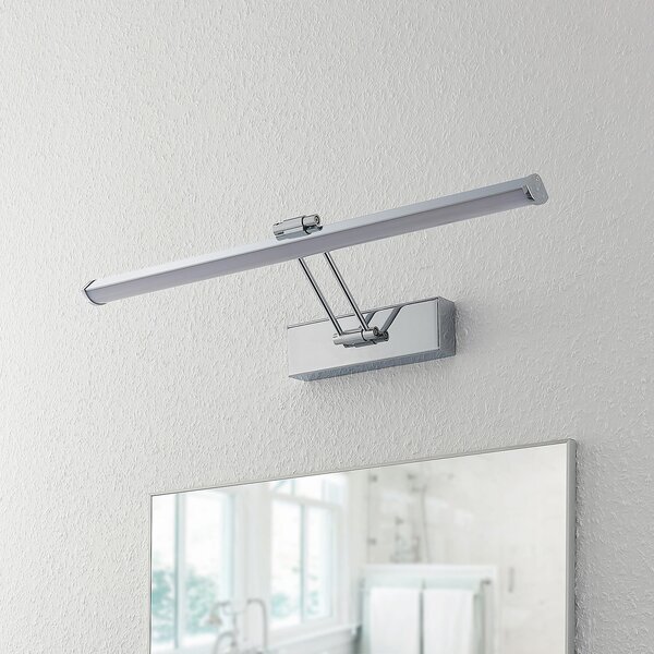 Lindby Sanya lampă oglindă LED, 60 cm, Metalic, Baie, Metal, Modern