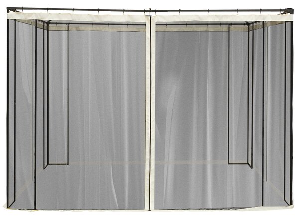 Plasa de Tantari Outsunny, Perdele de Rezerva, Balamale, 302x207cm, Negru si Bej | Aosom Romania