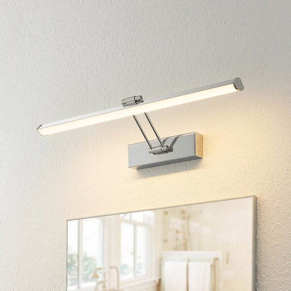 Lindby Sanya lampă oglindă LED, 60 cm, Metalic, Baie, Metal, Modern