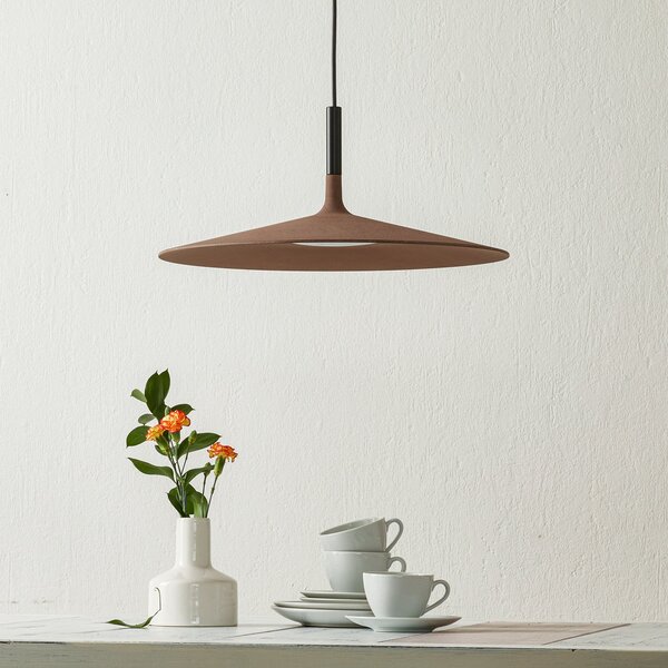 Lustră Pendul Foscarini, Aplomb Large, reglabil, Maro / Rugină, Bucătărie, Beton, Design