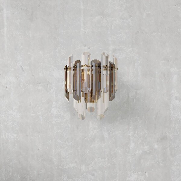 Maytoni Flare aplică de perete cu decor cristal, reglabil, Auriu / Alamă, Camera de zi / sufragerie, Cristal, Modern