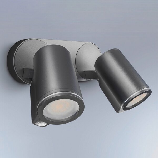 STEINEL Spot exterior cu senzor inteligent One SC, 2 becuri, antracit, IP44, Negru, Metal, Modern, Spot de perete