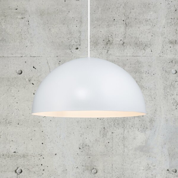Nordlux Lampă suspendată Ellen 40 cu abajur metalic, alb, reglabil, Alb, Camera de zi / sufragerie, Metal, Scandinavă