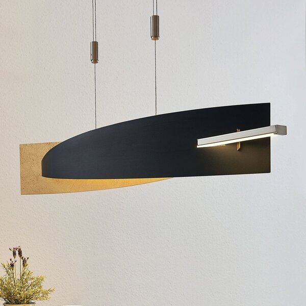 Lucande Lampă suspendată LED Marija, 101 cm, negru, dimabil, reglabil, Negru, Camera de zi / sufragerie, Metal, Modern