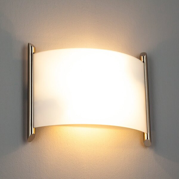 Lindby Aplică de perete Filippa, 31 cm, nichel, sticlă, E27, reglabil, Alb, Hol, Metal, Modern